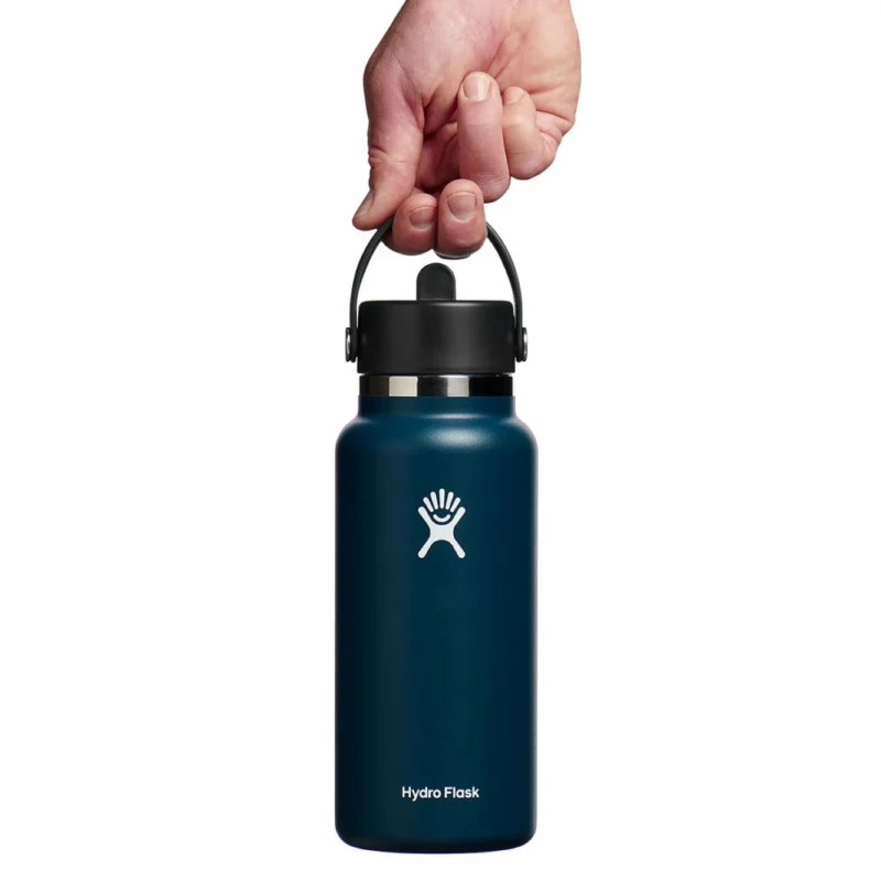 Hydro Flask drinkfles Wide Mouth met rietjesdop indigo blauw waterfles 946 ml SKU 332464