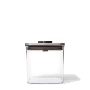 OXO Voorraadbus POP SteeL groot vierkant laag 2,6 liter pot SKU 3118300