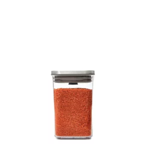 OXO Voorraadbus POP SteeL klein vierkant laag 1,0 liter gevuld SKU 3118400