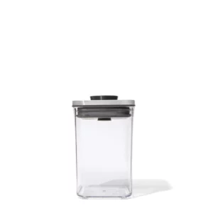 OXO Voorraadbus POP SteeL klein vierkant laag 1,0 liter pot SKU 3118400