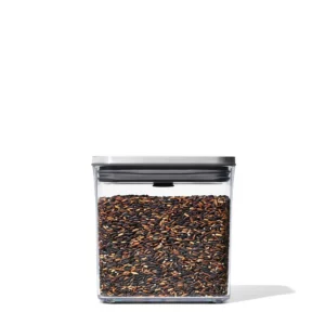 OXO Voorraadbus POP SteeL rechthoekig laag 1,6 liter gevuld SKU 3118800